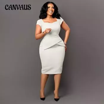 Женское платье больших размеров, летнее темпераментное повседневное платье с короткими рукавами, модные офисные платья S чёрный