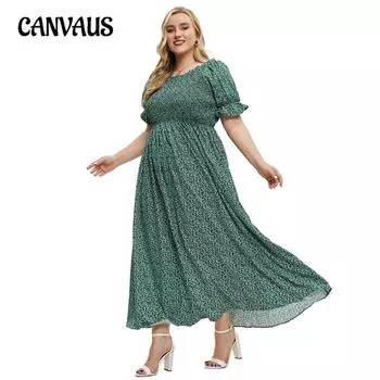 Женское платье больших размеров, летние платья с круглым вырезом и коротким рукавом, большие свободные платья, длинные платья XL зелёный