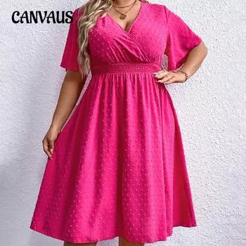 Женское платье больших размеров, летние однотонные женские платья со свободной талией