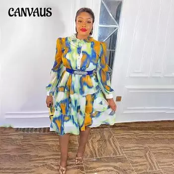 Женское платье больших размеров, летние шифоновые платья с принтом для торта L красный