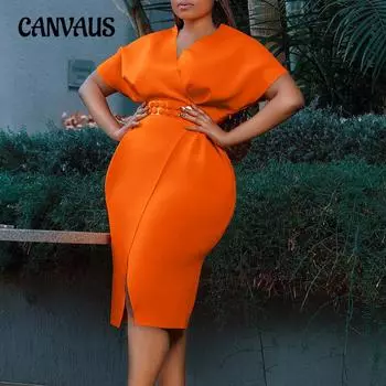 Женское платье больших размеров, модное вечернее платье с v-образным вырезом, сексуальные вечерние платья с разрезом S чёрный