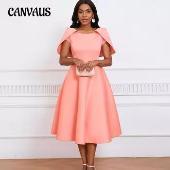 Женское платье больших размеров, модное темпераментное, банкетное, вечернее платье с накидкой, вечернее платье S розовый