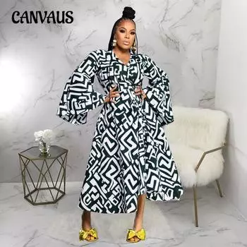 Женское платье больших размеров на весну и осень с бретельками и нестандартным большим подолом, с длинным рукавом 1XL чёрный