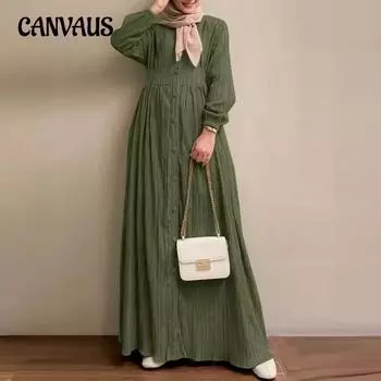 Женское платье больших размеров, новое, элегантное, повседневное, в стиле ретро, с длинными рукавами, однотонное платье S зелёный