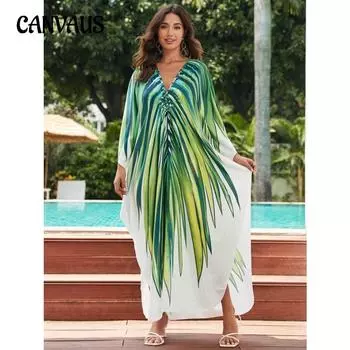 Женское платье больших размеров, пляжное накидка с принтом, свободное праздничное накидка на бикини One Size