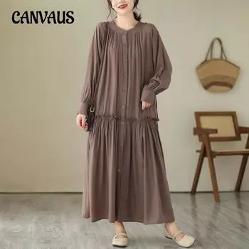 Женское платье больших размеров с круглым вырезом, весенние и осенние свободные длинные платья One Size чёрный