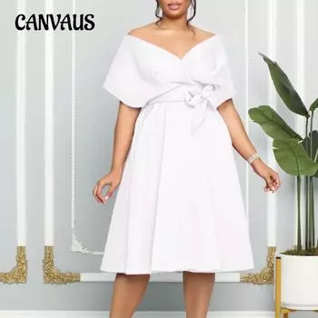 Женское платье больших размеров с v-образным вырезом без бретелек, сексуальное платье на бретелях, большое вечернее платье, вечернее платье S белый