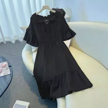 Женское платье больших размеров с завышенной талией. Новое летнее шифоновое платье. 2XL