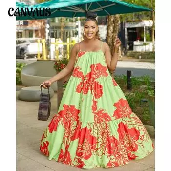 Женское платье больших размеров, сексуальное, модное, с принтом, свободной талией, темпераментное, длинное платье S жёлтый