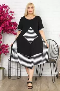 Женское платье большого размера с квадратным карманом, асимметричное платье с короткими рукавами и блокировкой