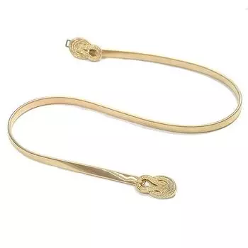 Женское платье-цепочка на талии с металлической пружиной, эластичная цепочка с двойной пряжкой