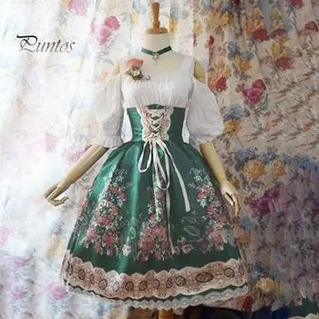 Женское платье для выступлений в стиле принцессы Лолиты трапециевидной формы без рукавов с квадратным вырезом и кружевом с цветочным принтом в королевском стиле на шнуровке с открытыми плечами XXL фиолетовый