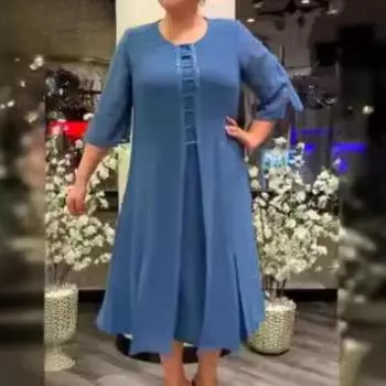 Женское платье Fake Two Летнее облегающее повседневное платье S синий