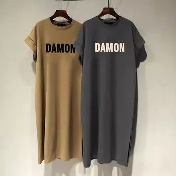 Женское платье-футболка с короткими рукавами, летнее, свободное, утягивающее, повседневное, средней длины, с рукавами-крылышками M темно серый