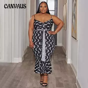 Женское платье-халтер больших размеров, модные платья с принтом и завязками 1XL цветной печати леопарда