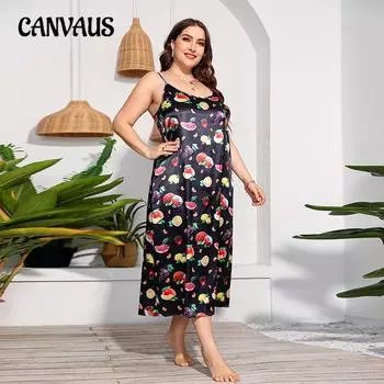 Женское платье-халтер Платья больших размеров Ночные рубашки Домашняя одежда Платье L чёрный