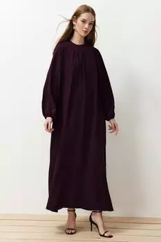 Женское платье-хиджаб, новый сезон, модное сливовое удобное тканое платье с воздушным шаром и рукавами Aerobin