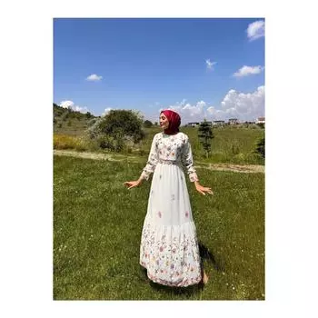 Женское платье-хиджаб с вышивкой на подкладке