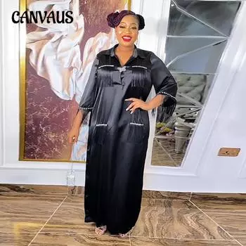 Женское платье из блестящего шелковистого атласа, свободное удобное платье больших размеров, брошь-бабочка L красный