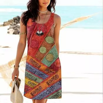 Женское платье из двух частей с имитацией розы и геометрическим узором, без рукавов, с круглым вырезом, свободное, мягкое и удобное, большого размера XS розовый