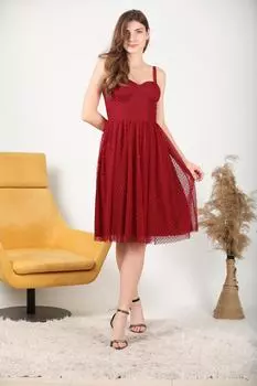 Женское платье из тюля в горошек