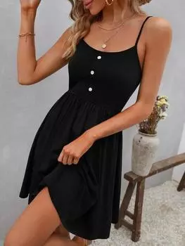 Женское платье из вискозы с пуговицами спереди