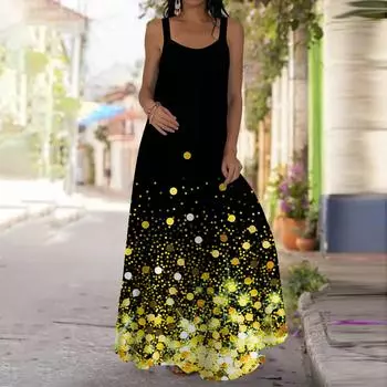 Женское платье-комбинация, длинное платье макси, желтое платье с принтом в горошек, весна и лето, V-образный вырез, для отдыха и отпуска XS фиолетовый