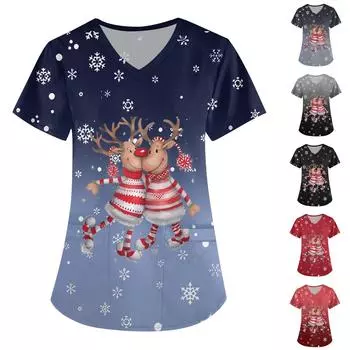 Женское платье Lady Care, топ с рождественским принтом XXL чёрный