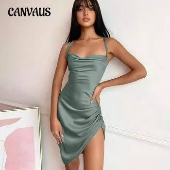 Женское платье Летняя мода Сексуальные платья с лямкой на шее Галстук Однотонные платья S белый