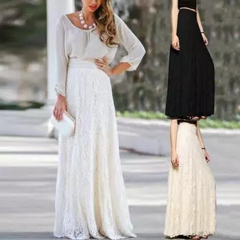 Женское платье макси длинная кружевная полная юбка в стиле бохо плиссированный пляжный тюль элегантный S-XL S белый