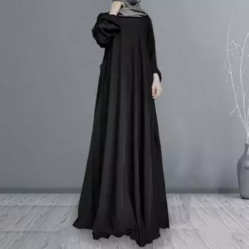 Женское платье макси с круглым вырезом и длинным рукавом, свободное трапециевидное платье с большим краем и точечным принтом, винтажное мягкое платье длиной до пола, Дубай, Турция, длинное платье-халат Абая 2XL верблюд