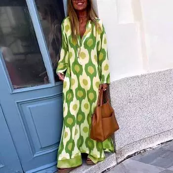 Женское платье макси с v-образным вырезом и разрезом подол контрастного цвета с длинными рукавами, повседневная одежда, женское платье с v-образным вырезом и лацканом 2XL красный