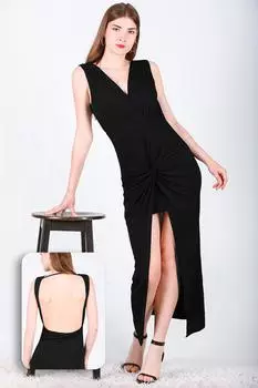 Женское платье миди с открытой спиной