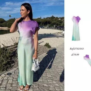 Женское платье миди с принтом тай-дай и короткими рукавами, лето 2023 г. Extra Small