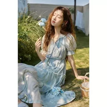 Женское платье Mishow, новинка 2023 года, кружевное платье во французском стиле, повседневное повседневное элегантное винтажное платье миди с высокой талией MXC37L1370 S