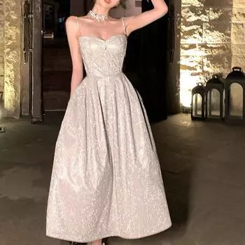 Женское платье на подтяжках с высококачественным банкетным вечерним платьем Design Sense XS