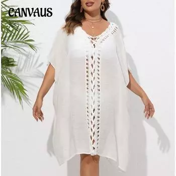 Женское платье-накидка большого размера, связанное вручную крючком с цветочным узором в стиле пэчворк, свободное пляжное бикини, наружное накидка One Size чёрный