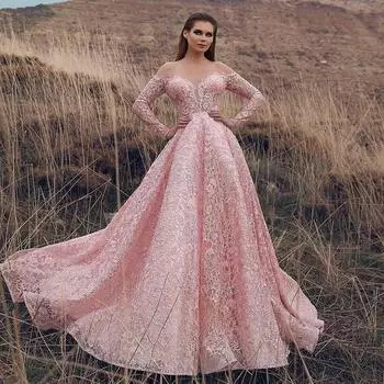 Женское платье Pengpeng, новое свадебное платье с открытыми плечами, сексуальное большое вечернее платье с открытыми плечами 2XL розовый