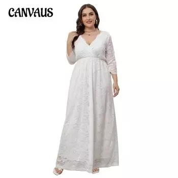 Женское платье, платья подружки невесты больших размеров, элегантные кружевные платья, платья 1XL белый
