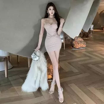 Женское платье-подтяжка Hair Spice Girl Hot Diamond с открытой спиной S розовый