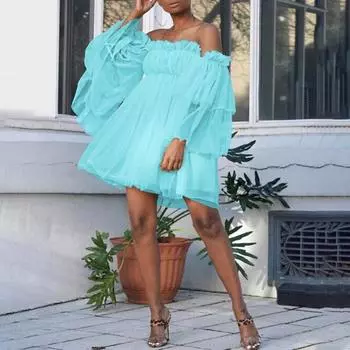 Женское платье, повседневное женское мини-платье с вырезом и открытыми плечами, эластичное платье с низким вырезом, короткое платье для свиданий M
