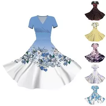 Женское платье принцессы, сексуальное плиссированное платье с коротким рукавом и v-образным вырезом на талии L