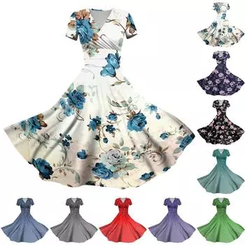 Женское платье принцессы, сексуальное плиссированное платье с коротким рукавом и v-образным вырезом на талии L чёрный