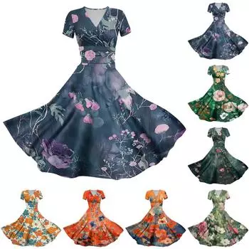 Женское платье принцессы, сексуальное плиссированное платье с коротким рукавом и v-образным вырезом на талии L