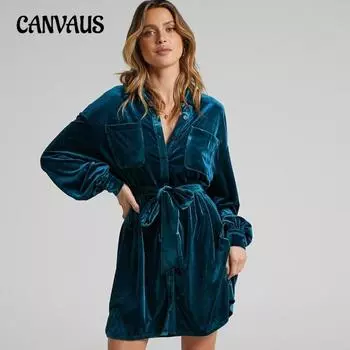 Женское платье-рубашка больших размеров, новинка осени, длинное, канареечное S коричневый