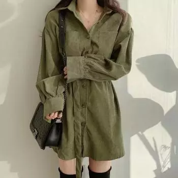 Женское платье-рубашка, модное осеннее платье с принтом, завязывающееся на талии, с подвернутыми рукавами, пуговицами, отложным воротником, плиссированное платье S чёрный