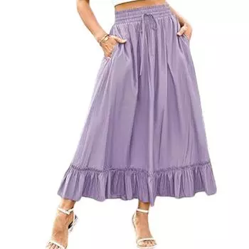 Женское платье с эластичным поясом, затягивающимся шнурком, с черными вставками из грибкового края и карманами L розовый