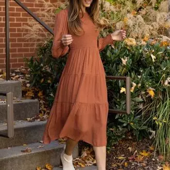 Женское платье с эластичными манжетами, однотонное стильное ретро-фонаричное платье с рукавами-фонариками, женское платье миди для свиданий S зелёный