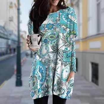 Женское платье с круглым вырезом и принтом парамеция, весна-осень, платье больших размеров с карманами XS фиолетовый