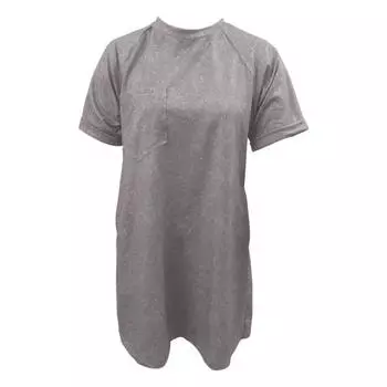 Женское платье с круглыми рукавами на груди, большие размеры, карман, винтажный стиль, шея, короткое потертое короткое платье, сплошной цвет M серый